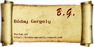 Bóday Gergely névjegykártya