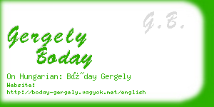 gergely boday business card